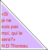 «Si
je ne suis pas moi, qui le sera?»
H.D Thoreau